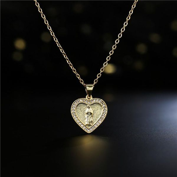 classic design virgin mary pendant necklace for women gold color heart christian jewelry wholesale necklaces, Silver
classic design virgin mary pendant necklace for women gold color heart christian jewelry wholesale necklaces, Silver