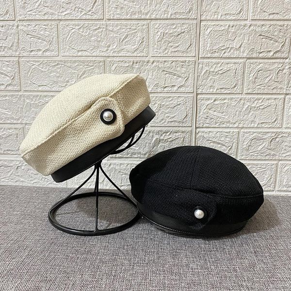 berets winter retro pearl beret woman korean style western design literary painter hat british fashionable and elegant, Blue;gray
berets winter retro pearl beret woman korean style western design literary painter hat british fashionable and elegant, Blue;gray