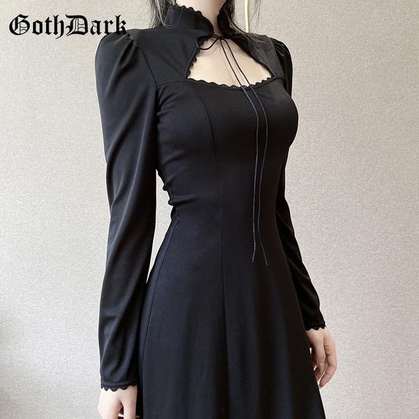 goth dark vintage gothic aesthetic midi dresses women black silk bodycon lace up dress long sleeve party alt clothes emo casual, Black;gray
goth dark vintage gothic aesthetic midi dresses women black silk bodycon lace up dress long sleeve party alt clothes emo casual, Black;gray