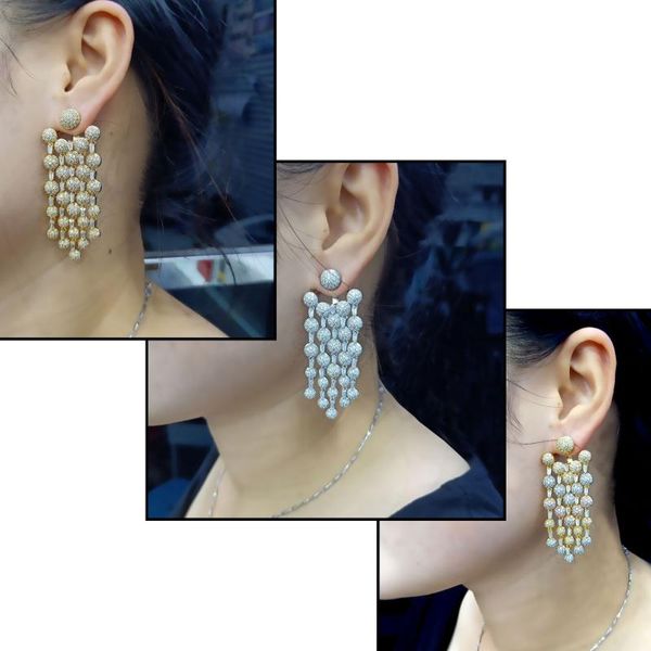 dangle & chandelier temperament earrings fashion ball long tassels with stud manufacturers sellingearrings for women, Silver
dangle & chandelier temperament earrings fashion ball long tassels with stud manufacturers sellingearrings for women, Silver