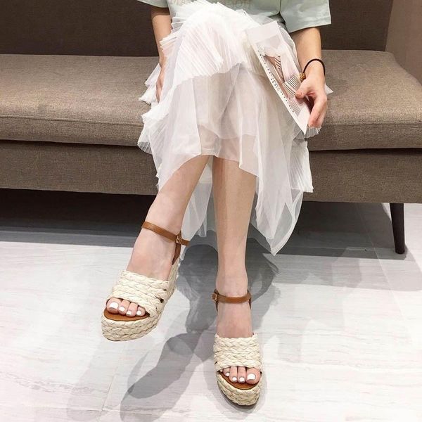 sandals autumn slope heel women's 2021 one button straw muffin thick bottom waterproof platform open toe high heels, Black
sandals autumn slope heel women's 2021 one button straw muffin thick bottom waterproof platform open toe high heels, Black