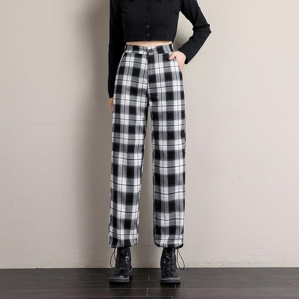 women's pants & capris korean style fashion women spring autumn plaid wide leg casual loose high waist ankle-length plus size 3xl, Black;white
women's pants & capris korean style fashion women spring autumn plaid wide leg casual loose high waist ankle-length plus size 3xl, Black;white