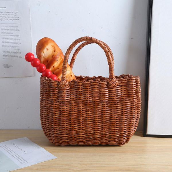 storage baskets picnic small basket plastic rattan shopping woven