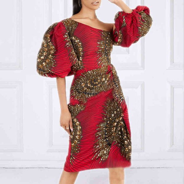 women printed dress off shoulder lantern sleeves high waist bodycon vintage floral african fashion female robes elastic vestidos 210416, Black;gray
women printed dress off shoulder lantern sleeves high waist bodycon vintage floral african fashion female robes elastic vestidos 210416, Black;gray