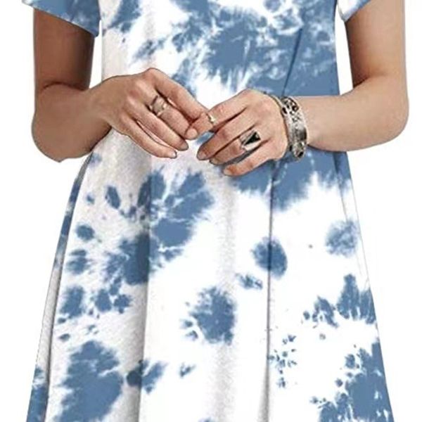 factoryducj factory1gxf print dye 2021 tie new gradient round neck short sleeve loose dress, White;black
factoryducj factory1gxf print dye 2021 tie new gradient round neck short sleeve loose dress, White;black