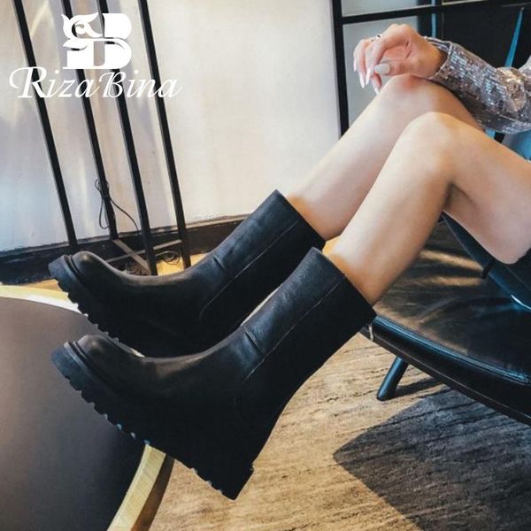 boots rizabina women mid calf real leather thick bottom winter shoes fashion short daily footwear size 34-40, Black
boots rizabina women mid calf real leather thick bottom winter shoes fashion short daily footwear size 34-40, Black