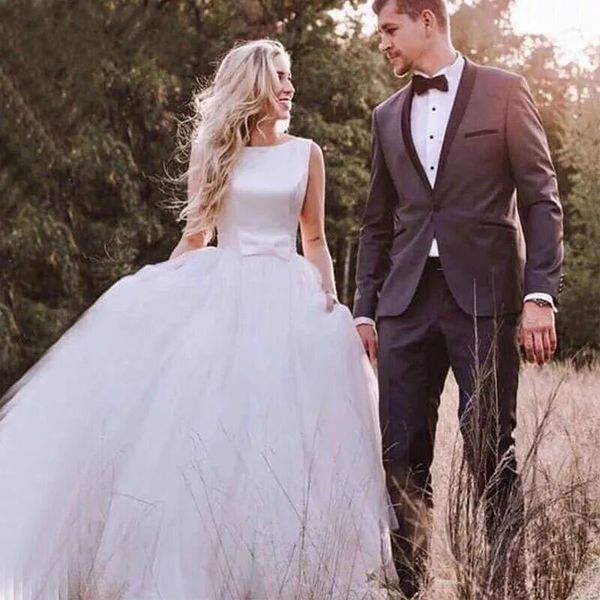 simple ivory tulle country wedding dresses bridal gowns 2021 backless bow sleeveless summer autumn boho beach bride dress vestidos de novia, White
simple ivory tulle country wedding dresses bridal gowns 2021 backless bow sleeveless summer autumn boho beach bride dress vestidos de novia, White