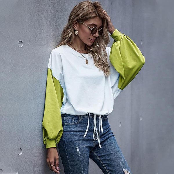 women's t-shirt spring autumn woman hoodies long sleeve jumper patchwork sweatshirt harajuku, White
women's t-shirt spring autumn woman hoodies long sleeve jumper patchwork sweatshirt harajuku, White