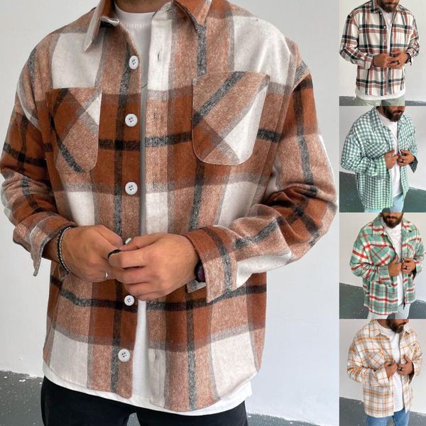 men's casual shirts 2021 autumn winter plaid long-sleeved shirt single-breasted lapel thickened man male clothing, White;black
men's casual shirts 2021 autumn winter plaid long-sleeved shirt single-breasted lapel thickened man male clothing, White;black