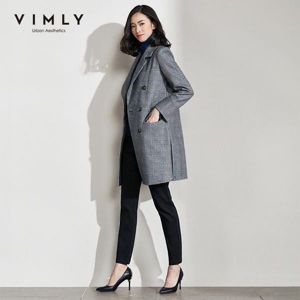 vimly autumn winter women plaid woolen coat elegant lapel double-breasted sleeve vintage female long jacket 30096 201224, Black
vimly autumn winter women plaid woolen coat elegant lapel double-breasted sleeve vintage female long jacket 30096 201224, Black