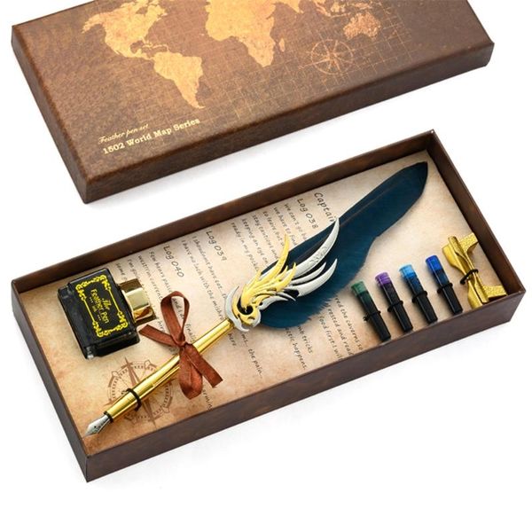 fountain pens portable antique quill pen feather set ink dip w/ 4 sacs base holder bottle gift for businnes a9lc
fountain pens portable antique quill pen feather set ink dip w/ 4 sacs base holder bottle gift for businnes a9lc