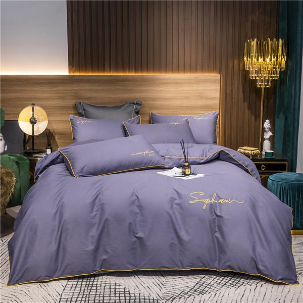 pure pure color cotton embroidered fitted sheet four piece set of bedding quilt cover
pure pure color cotton embroidered fitted sheet four piece set of bedding quilt cover
