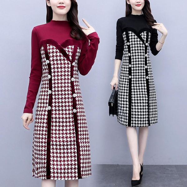 plus size l-5xl autumn winter temperament woolen stitching fake two-piece long-sleeved women's dress casual dresses, Black;gray
plus size l-5xl autumn winter temperament woolen stitching fake two-piece long-sleeved women's dress casual dresses, Black;gray