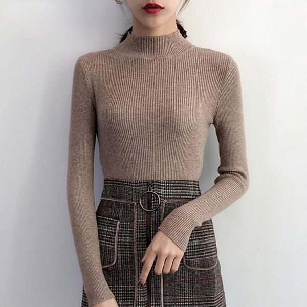 women's sweaters 2021 autumn winter women pullovers sweater knitted korean elasticity casual jumper fashion slim turtleneck warm female, White;black
women's sweaters 2021 autumn winter women pullovers sweater knitted korean elasticity casual jumper fashion slim turtleneck warm female, White;black