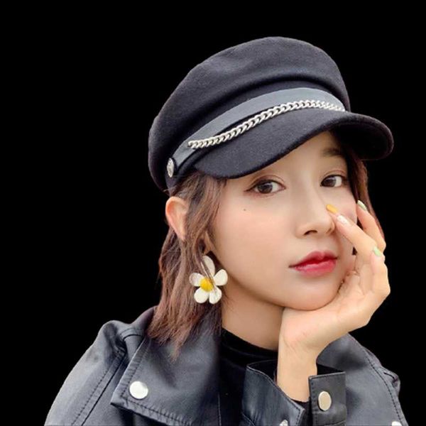 stingy brim hats autumn women black octagonal caps with chain female vintage woolen peaked winter casual simple beret ladies warm fedora, Blue;gray
stingy brim hats autumn women black octagonal caps with chain female vintage woolen peaked winter casual simple beret ladies warm fedora, Blue;gray