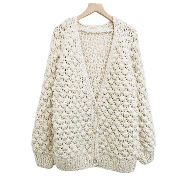 sweater knit 2021 autumn winter whole piece granular ball thick needle v-neck long sleeve ted cardigan loose medium and women's coat, White;black
sweater knit 2021 autumn winter whole piece granular ball thick needle v-neck long sleeve ted cardigan loose medium and women's coat, White;black