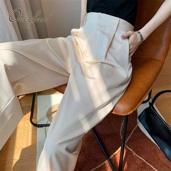 autumn korean women wide leg pants high waist suit vintage loose satin casual trousers 210513, Black;white
autumn korean women wide leg pants high waist suit vintage loose satin casual trousers 210513, Black;white