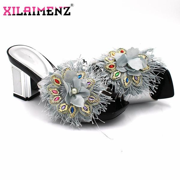 dress shoes silver color 2021 italian women with appliques fashionable african slipper for wedding, Black
dress shoes silver color 2021 italian women with appliques fashionable african slipper for wedding, Black