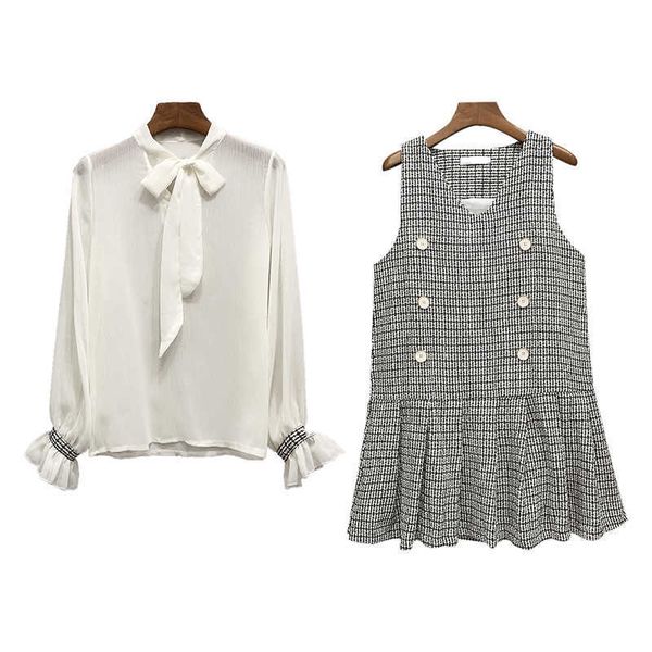 perhaps u autumn solid flare long sleeve shirt elegant short mini vest tweed plaid ruched dress 2 piece set black pink t0209 210529, White
perhaps u autumn solid flare long sleeve shirt elegant short mini vest tweed plaid ruched dress 2 piece set black pink t0209 210529, White