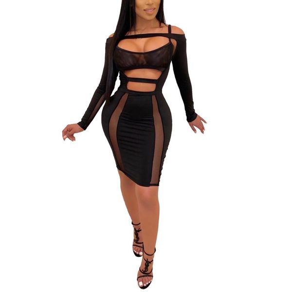 casual dresses women off shoulder dress see through mesh hollow waist solid long sleeve bodycon cocktail party bars night clubs, Black;gray
casual dresses women off shoulder dress see through mesh hollow waist solid long sleeve bodycon cocktail party bars night clubs, Black;gray