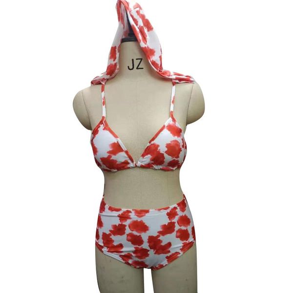 one-piece suits women's two piece split bikini fashion rose printed lace-up hooded camisole and high waist thong swimwear women 2021
one-piece suits women's two piece split bikini fashion rose printed lace-up hooded camisole and high waist thong swimwear women 2021
