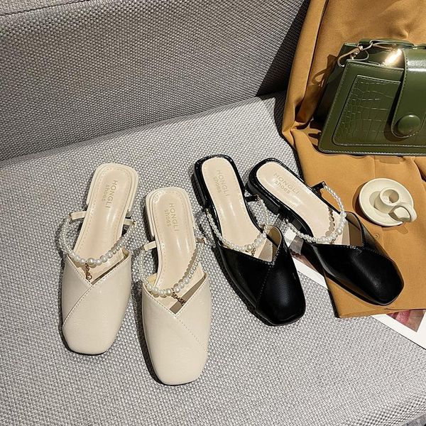 slippers women's summer baotou half drag outer wear 2021 thick heel mid-heel with skirt square head sandals and slipp, Black
slippers women's summer baotou half drag outer wear 2021 thick heel mid-heel with skirt square head sandals and slipp, Black