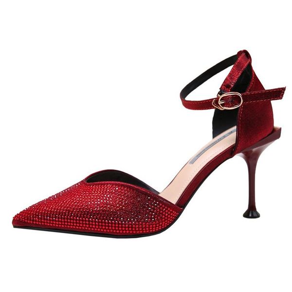 summer rhinestone ladies high heel sandals stiletto french girl baotou with wild pointed female, Black
summer rhinestone ladies high heel sandals stiletto french girl baotou with wild pointed female, Black