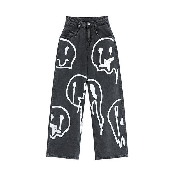 spring fashion ins street womens jeans hip hop printing wash loose casual denim wide leg black pants tide knee length, Blue
spring fashion ins street womens jeans hip hop printing wash loose casual denim wide leg black pants tide knee length, Blue