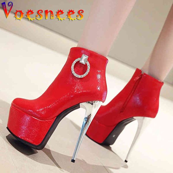 voesnees women's short boots patent leather super high heels thin heels waterproof platform side zipper martin boot ladies shoes 210514, Black
voesnees women's short boots patent leather super high heels thin heels waterproof platform side zipper martin boot ladies shoes 210514, Black