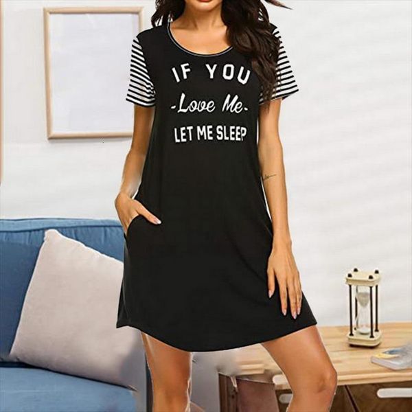pyjamas night dress short women sleepwear sleeved striped nightgown loose dormir large size leisure s 2xl, Black;red
pyjamas night dress short women sleepwear sleeved striped nightgown loose dormir large size leisure s 2xl, Black;red
