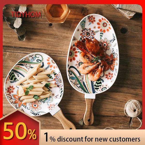 nordic style pattern ceramic christmas steak salad vegetables wooden handle oval plate kitchen home decoration tableware dishes & plates
nordic style pattern ceramic christmas steak salad vegetables wooden handle oval plate kitchen home decoration tableware dishes & plates