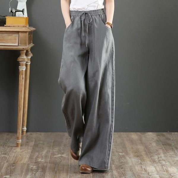 women's pants & capris pure linen large size wide leg drawstring elastic waist cotton and women trousers summer long, Black;white
women's pants & capris pure linen large size wide leg drawstring elastic waist cotton and women trousers summer long, Black;white