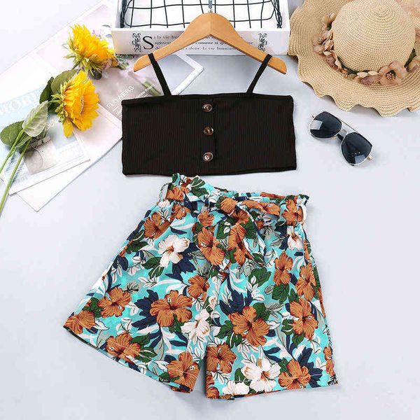 2022 summer new occident fashion children's clothing casual outfits for girls black vest flower print shorts 2pce 5-12 years g220217, White
2022 summer new occident fashion children's clothing casual outfits for girls black vest flower print shorts 2pce 5-12 years g220217, White