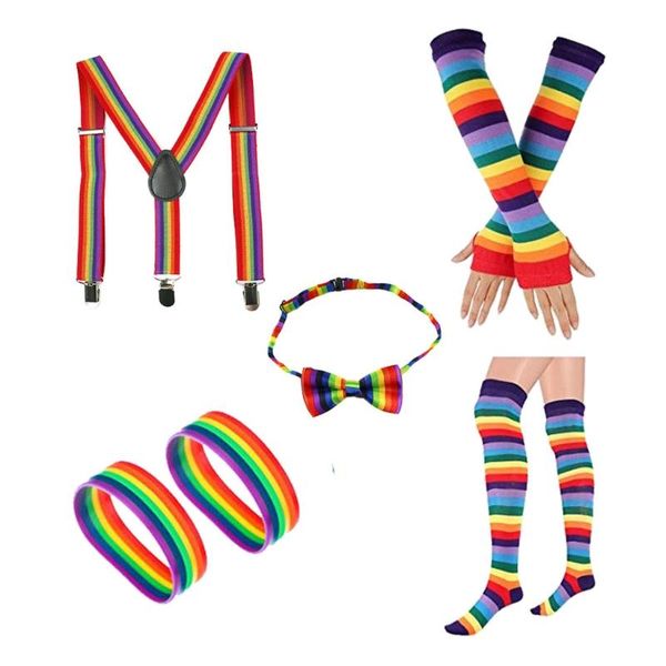 parent-child kids rainbow costume accessories set include bowtie suspenders long socks fingerless gloves bracelet hair clips & barrett, Golden;silver
parent-child kids rainbow costume accessories set include bowtie suspenders long socks fingerless gloves bracelet hair clips & barrett, Golden;silver