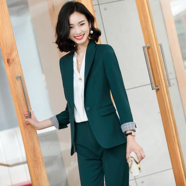 high-end professional women pants suit women's business dark green temperament long-sleeved blazer pant interview overalls two piece, White
high-end professional women pants suit women's business dark green temperament long-sleeved blazer pant interview overalls two piece, White