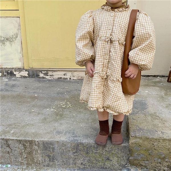 girl's dresses 2021 winter toddler girls plaid quilted ruffled cardigan cotton princess dress thick long sleeve fashion thickened coats, Red;yellow
girl's dresses 2021 winter toddler girls plaid quilted ruffled cardigan cotton princess dress thick long sleeve fashion thickened coats, Red;yellow