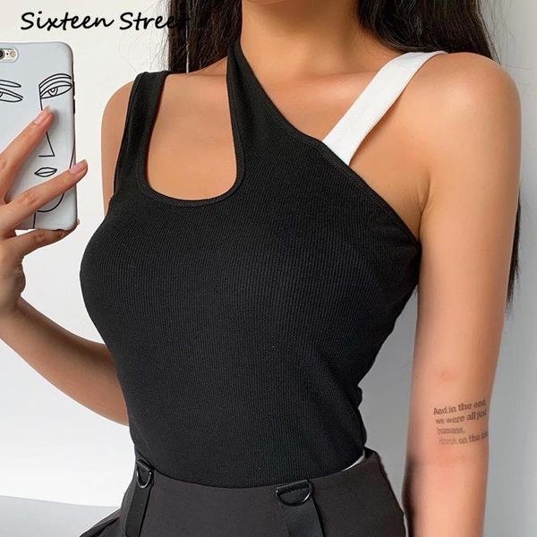 women's tanks & camis for women slim stitching vest slanted shoulder halter y2k fashion aesthetic streetwear e girl clothes 2021, White
women's tanks & camis for women slim stitching vest slanted shoulder halter y2k fashion aesthetic streetwear e girl clothes 2021, White