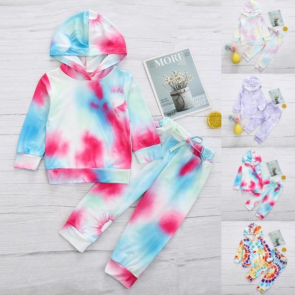 clothing sets tie girl's hooded suit casual sleeve fashion sports spring and autumn, White 
clothing sets tie girl's hooded suit casual sleeve fashion sports spring and autumn, White