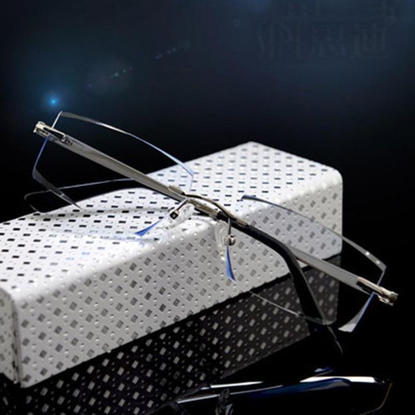 fashion sunglasses frames pure titanium eyeglasses rimless optical frame prescription spectacle frameless glasses for men eye, Black