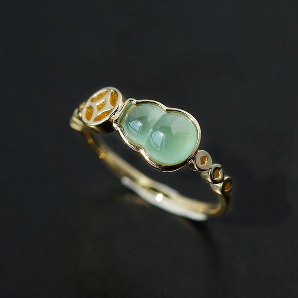 original craft natural jasper gourd ingot opening adjustable ring chinese retro creative fresh charm lady silver jewelry cluster rings, Golden;silver
original craft natural jasper gourd ingot opening adjustable ring chinese retro creative fresh charm lady silver jewelry cluster rings, Golden;silver