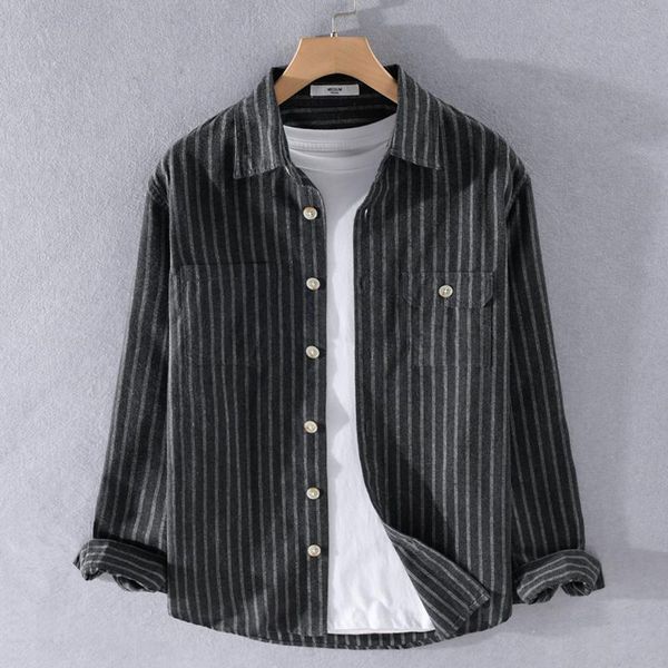 mens casual shirts stripe 100% cotton brushed long sleeve men shirt autumn fashion striped comfortable camiseta, White;black
mens casual shirts stripe 100% cotton brushed long sleeve men shirt autumn fashion striped comfortable camiseta, White;black