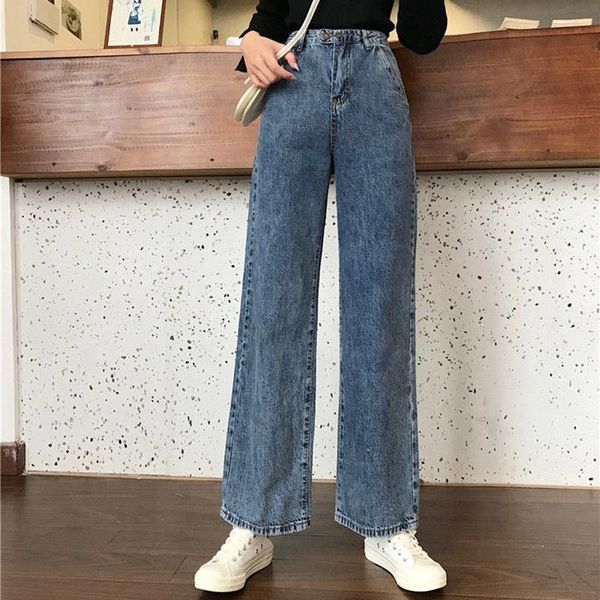 women's jeans high waist women vintage loose casual wide leg denim pants 2021 korean style all-match boyfriend woman p603, Blue
women's jeans high waist women vintage loose casual wide leg denim pants 2021 korean style all-match boyfriend woman p603, Blue
