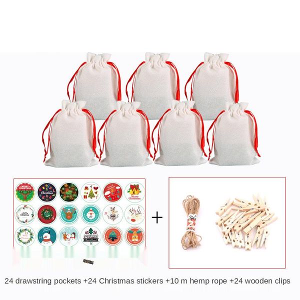 gift wrap 24pcs/set linen pouch christmas stickers bags xmas candy sacks tree house decoration pendant bag rope clip set
gift wrap 24pcs/set linen pouch christmas stickers bags xmas candy sacks tree house decoration pendant bag rope clip set