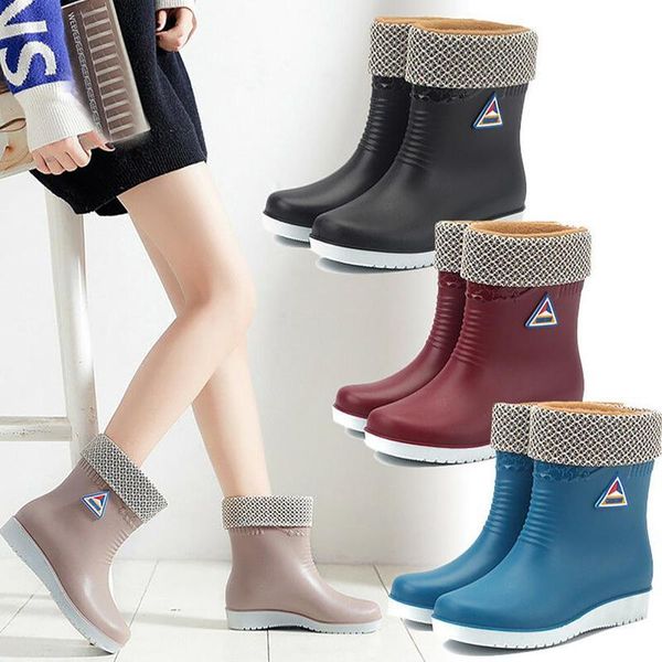 boots solid color medium tube anti slip rain women's plush warm casual thick soled shoes fashion rubber booties, Black
boots solid color medium tube anti slip rain women's plush warm casual thick soled shoes fashion rubber booties, Black