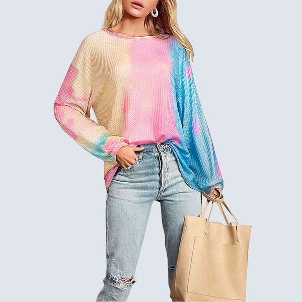 knits autumn women long sleeve tie dye t-shirt casual o neck loose fashion cool sweatershirt hmy021, White
knits autumn women long sleeve tie dye t-shirt casual o neck loose fashion cool sweatershirt hmy021, White