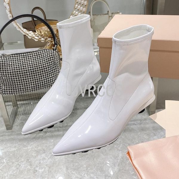 boots fashion women patent leather stretch ankle cat heel shoes designer pointed toe booties 2021 autumn winter, Black
boots fashion women patent leather stretch ankle cat heel shoes designer pointed toe booties 2021 autumn winter, Black
