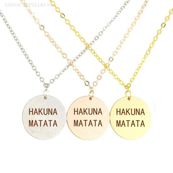 pendant necklaces hakuna matata disc letters necklace movie inspirational african proverb lettering jewelry bar, Silver
pendant necklaces hakuna matata disc letters necklace movie inspirational african proverb lettering jewelry bar, Silver