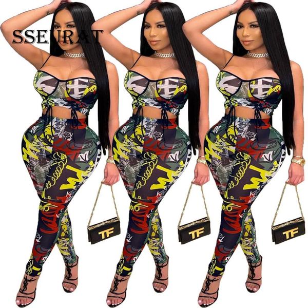women 2 piece sets print sleeveless spaghetti strap halter crop sheath elastic full length pants night club women's two, White
women 2 piece sets print sleeveless spaghetti strap halter crop sheath elastic full length pants night club women's two, White
