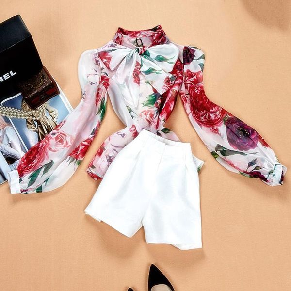 women's tracksuits summer fashion shorts suits lantern sleeve printing chiffon blouse white runway sweet 2 pieces set outfits, Gray
women's tracksuits summer fashion shorts suits lantern sleeve printing chiffon blouse white runway sweet 2 pieces set outfits, Gray