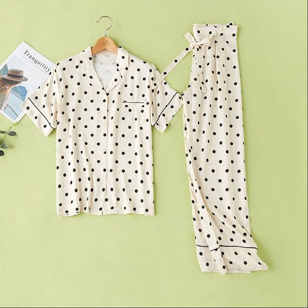 couple cotton viscose yellow women sleepwear bottom polka dots printed pajamas suit casual home clothes set, Black;red
couple cotton viscose yellow women sleepwear bottom polka dots printed pajamas suit casual home clothes set, Black;red